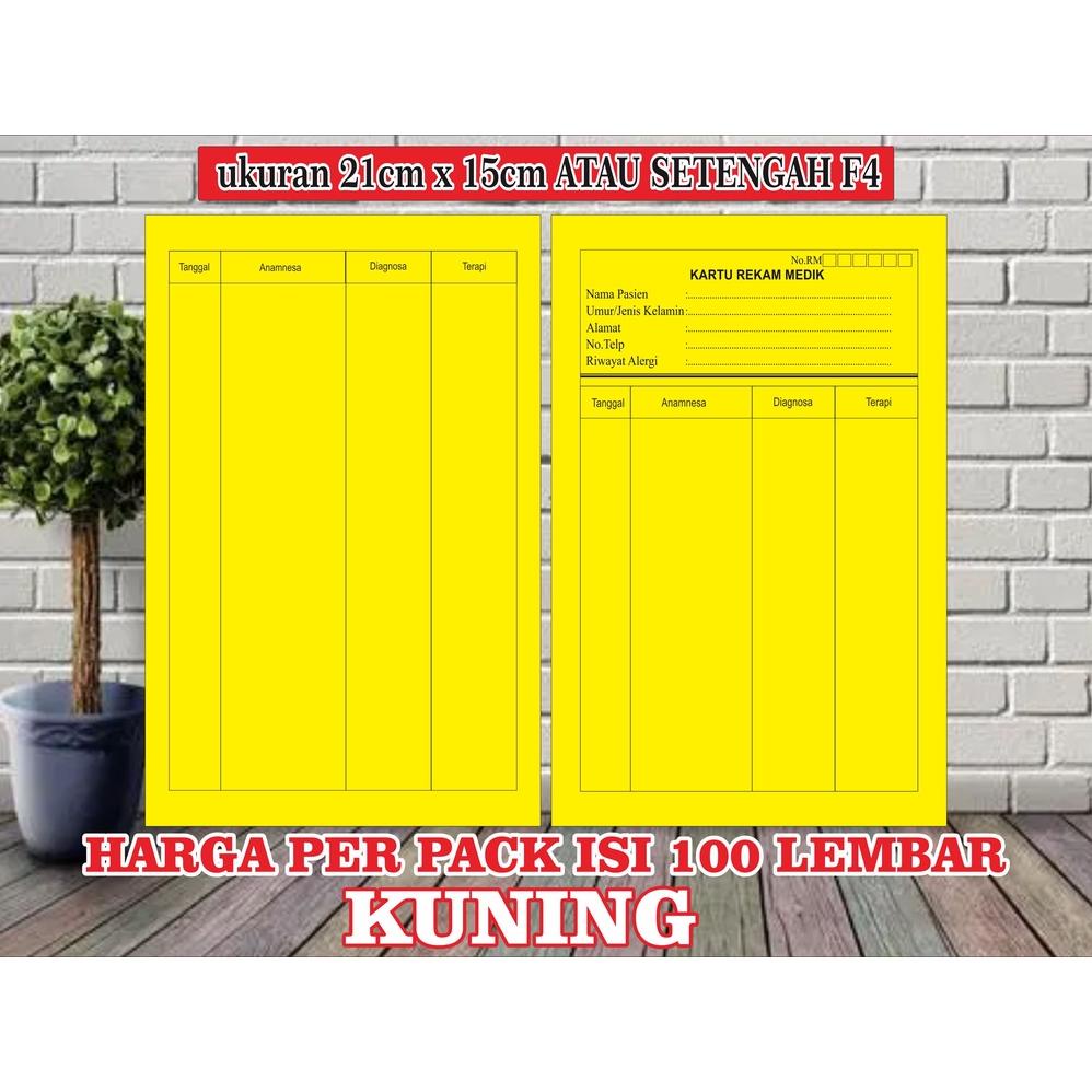 

KARTU REKAM MEDIS / KARTU STATUS PASIEN MEDICAL RECORD UKURAN 19CM X 15CM ISI 100/PACK TERLARISS...,,,,,
