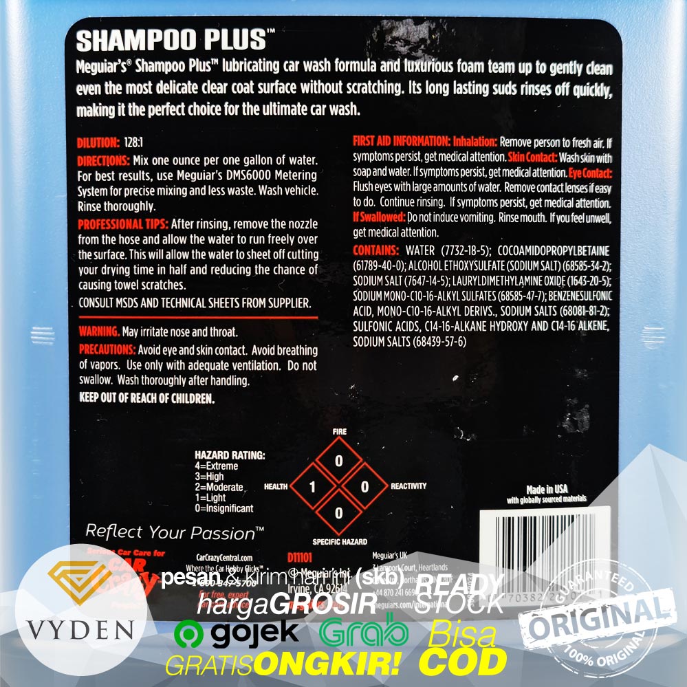 MEGUIARS D111 Shampoo Plus 100ml ECER Konsentrat Sabun Cuci Mobil MURAH