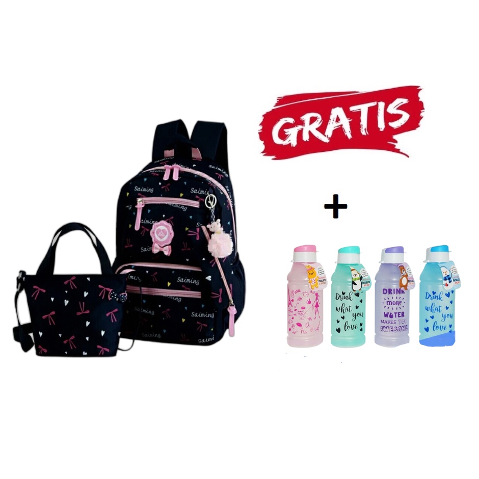 ARMELIA SHOP - Tas Sekolah Anak TK SD Set 3in1 Bonus My Bottle