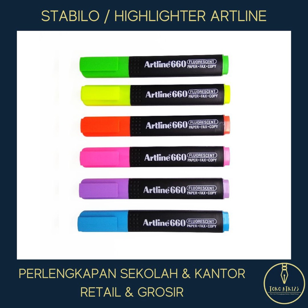 Highlighter / Penanda / Spidol Warna Artline 660 Fluorescent