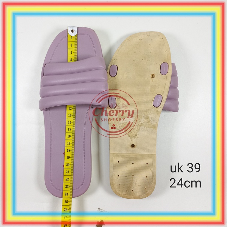 A729-127 Sandal Selop Wanita Verotino Sendal Slop Cewek Karet Motif Kotak Gelombang