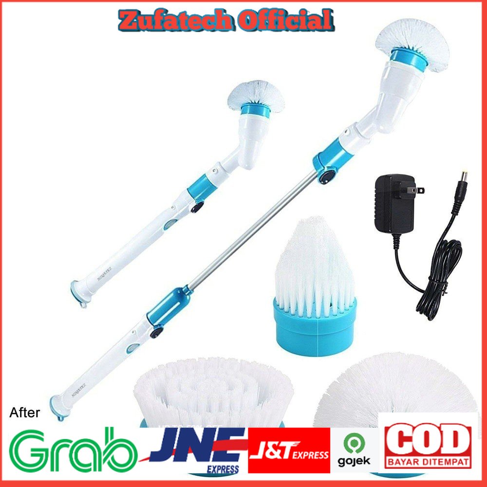 EYCOCCI Hurricane Spin Scrubber Sikat WC Elektrik Bathroom Kitchen Cleaning Tools Set - blue