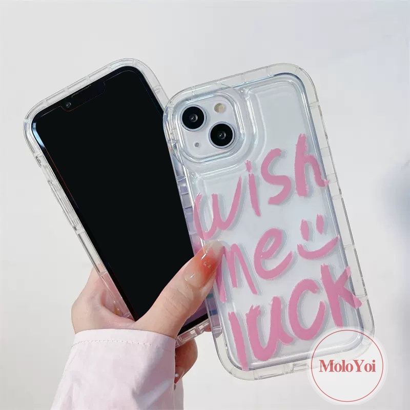 IPHONE Ins Fashion Graffiti Huruf Case Kompatibel Untuk Iphone13 11 14 12 Pro MAX 6 6S 7 8 Plus XR X XS MAX 7plus 8plus Shockproof Airbag Lembut TPU Anti Jatuh Bening Penutup Belakang