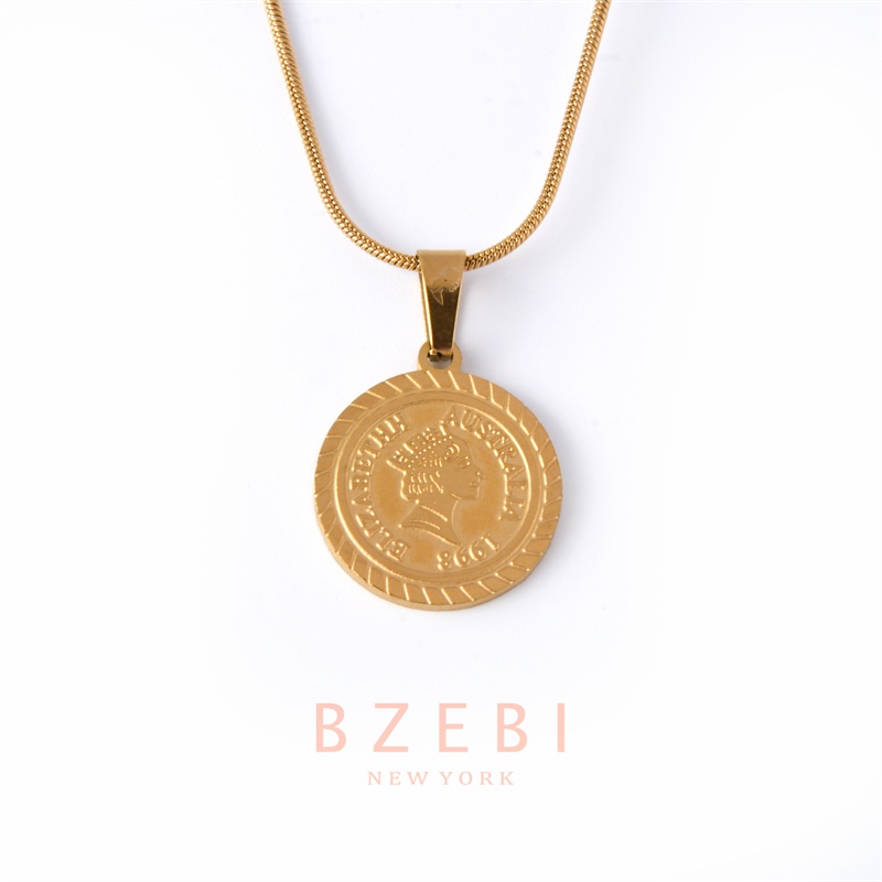 Bzebi Kalung Emas 18k, Kalung Baja Titanium, Kalung Liontin Berlian, Anti Karat, Aksesoris Fashion Wanita, Perhiasan Gaya Korea, Hadiah Ulang Tahun Dengan Box Eksklusif 808n