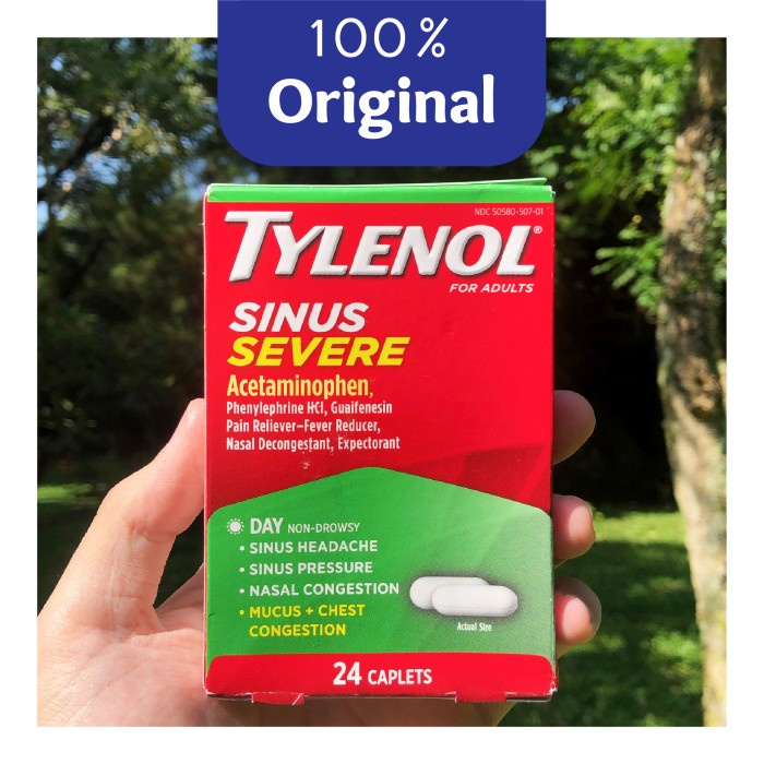Tylenol Sinus Severe 24 Caplets - Obat Sinus & Sakit Kepala - Original