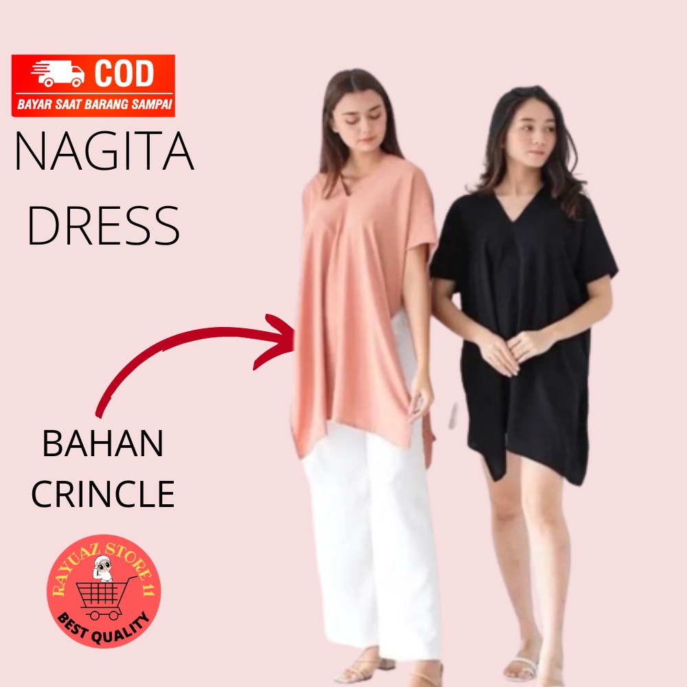 Atasan Nagita Long Square Nina Cringkle Airflow