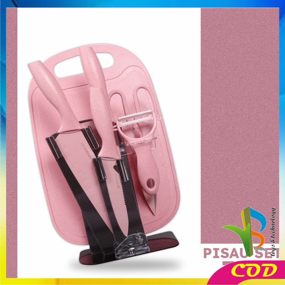 RB-C514 Pisau Set 7IN1 Dengan Telenan Pisau Gunting Dapur Serbaguna / Peralatan Dapur Kitchen Knife Set