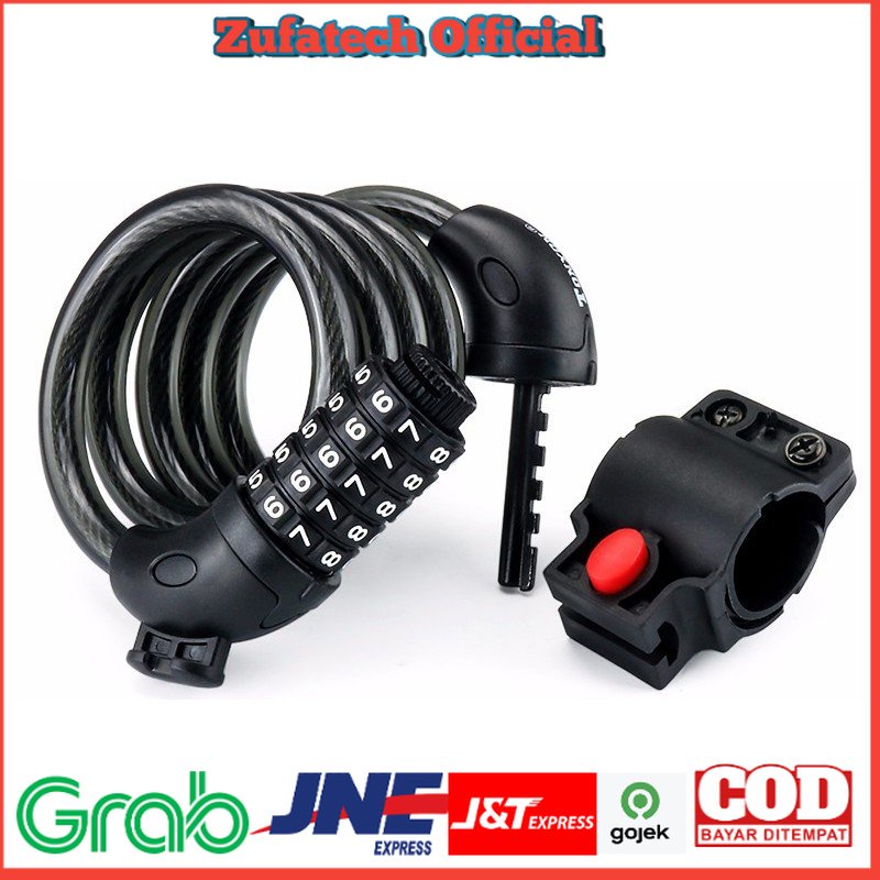 TaffGUARD Gembok Sepeda Kode Angka 5 Digit - SJ008 - Black