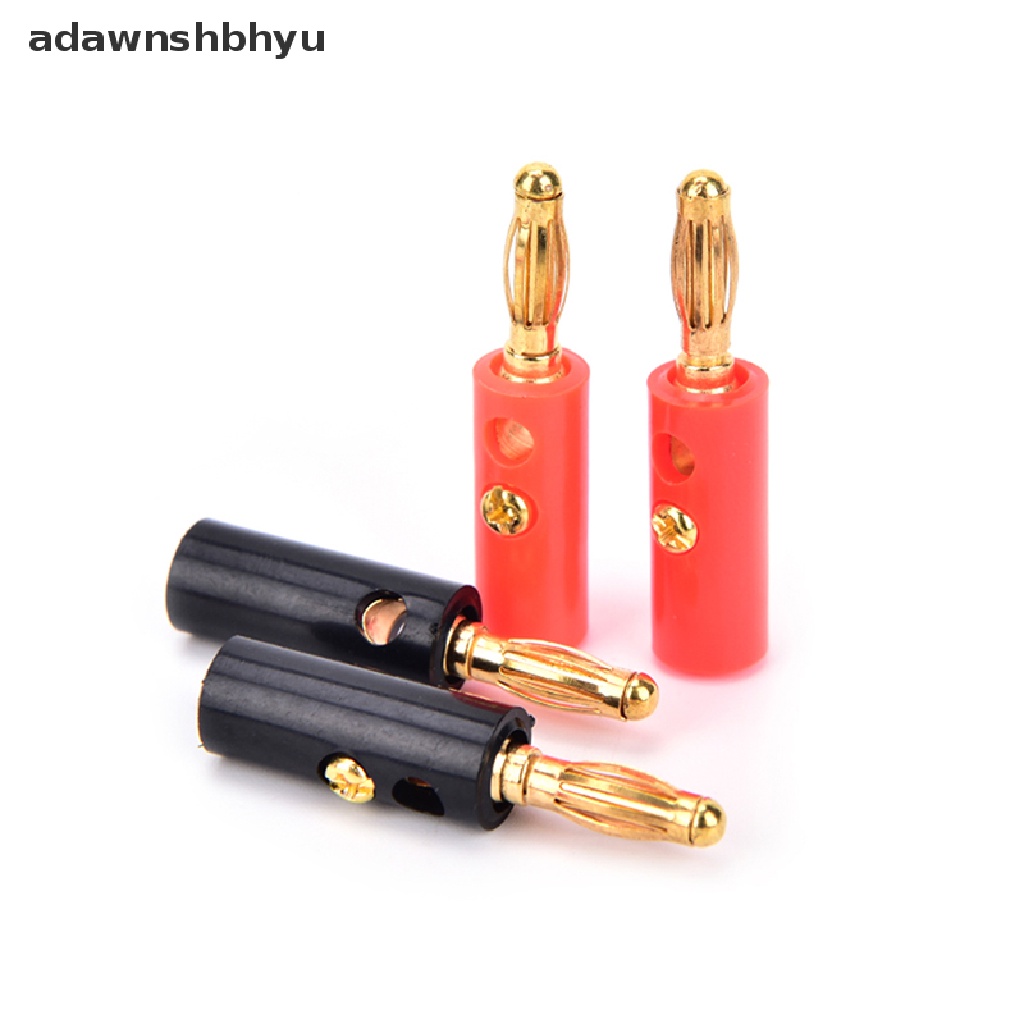 Adawnshbhyu 10pcs/lot audio speaker Sekrup banana gold Plat Colokan Konektor 4mm ID