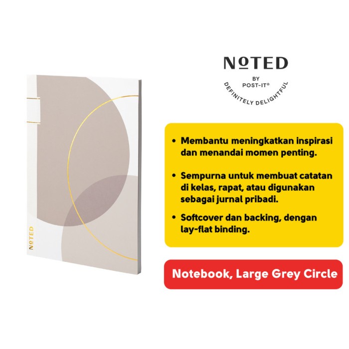 

3M Noted by Post-it Large Grey Circle Notebook Catatan NTD-N58-LGC