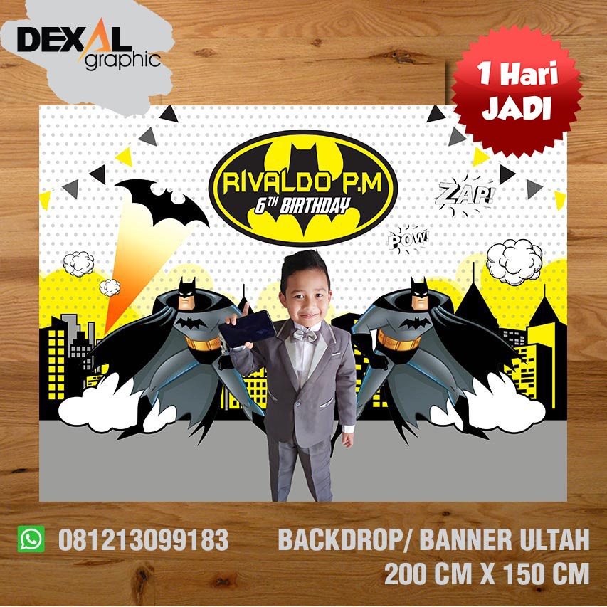 BATMAN BANNER/ BACKDROP/ SPANDUK ULANG TAHUN UL-TAH