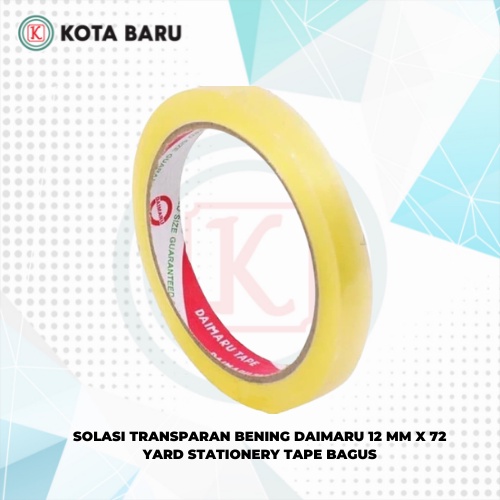 

SOLASI TRANSPARAN BENING DAIMARU 12 MM & 24 MM X 72 YARD STATIONERY TAPE BAGUS