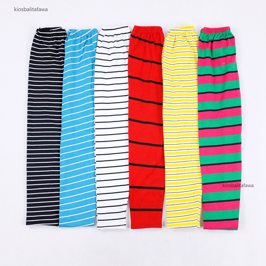 Legging Motif Salur uk 4-5 Tahun / Celana Salur Panjang Legging Pants Ketat Anak Perempuan Murah