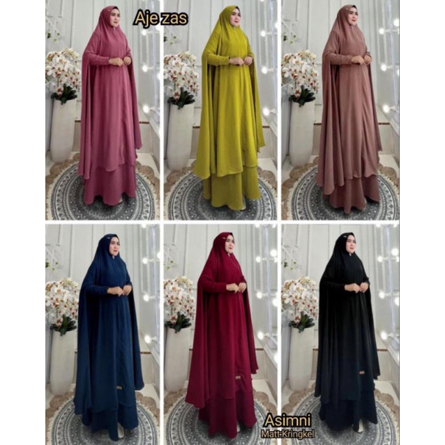 ASIMNI SYARI BY AJE ZAS COLLECTION ORI FASHION GAMIS POLOS CADAR