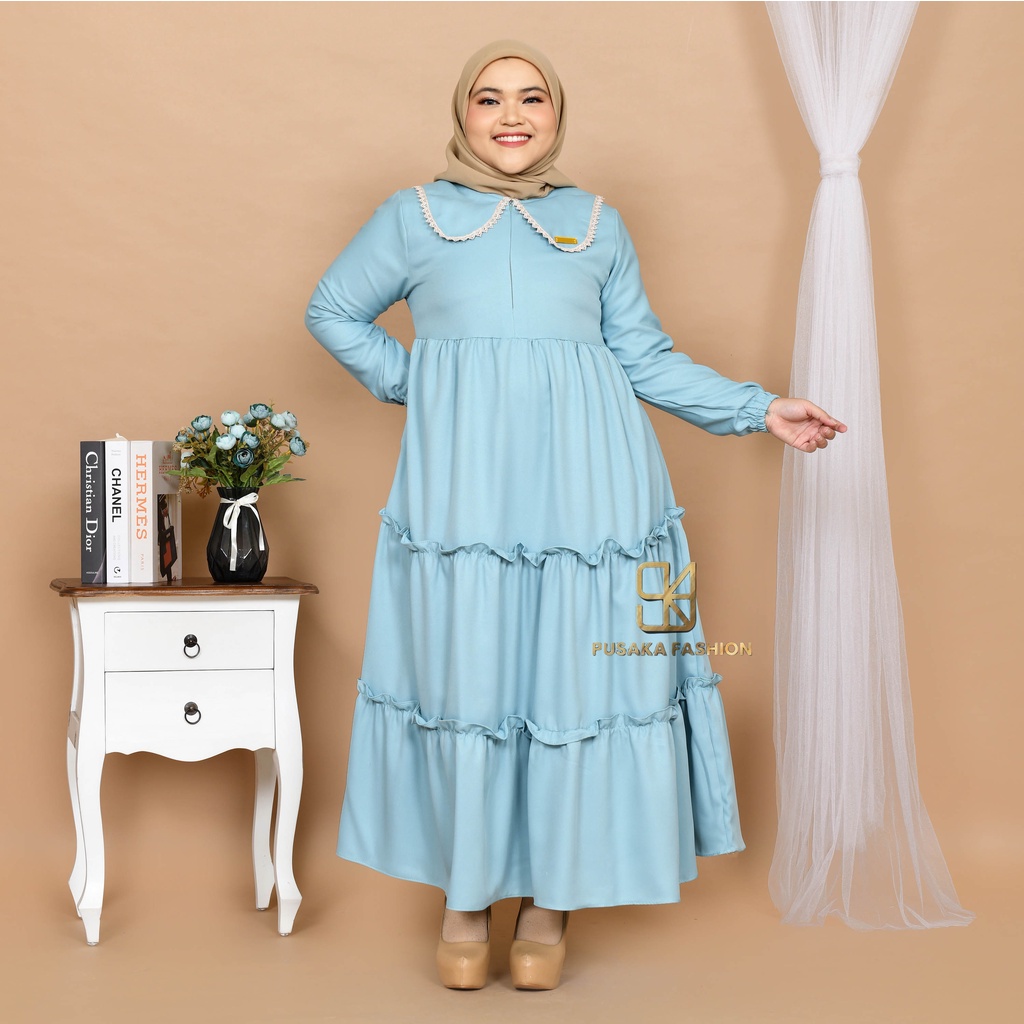 BELA MAXY Gamis perempuan dewasa jumbo pakaian muslim wanita bigsize muat sampai 80kg+ ada size fashion muslimah terbaru long dress kekinian modern murahberkualitas warna putih hitam merah bata hijau army lilac kuning lemon mustard broken white dusty moca