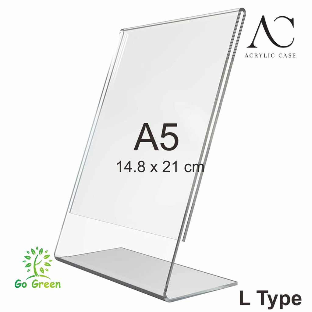 Acrylic Tent Card Holder A5 / Tempat Brosur Meja Akrilik A5 L Type / A5 L Type
