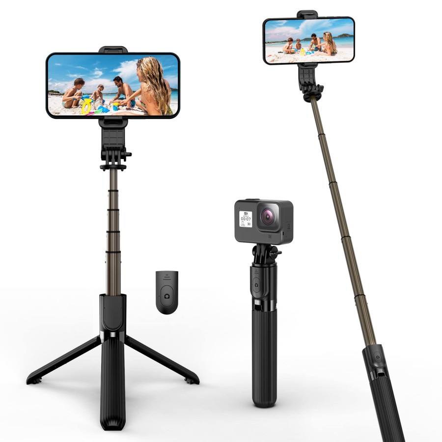 Tongsis Tripod Selfie Bluetooth Remote Control Q07/N08