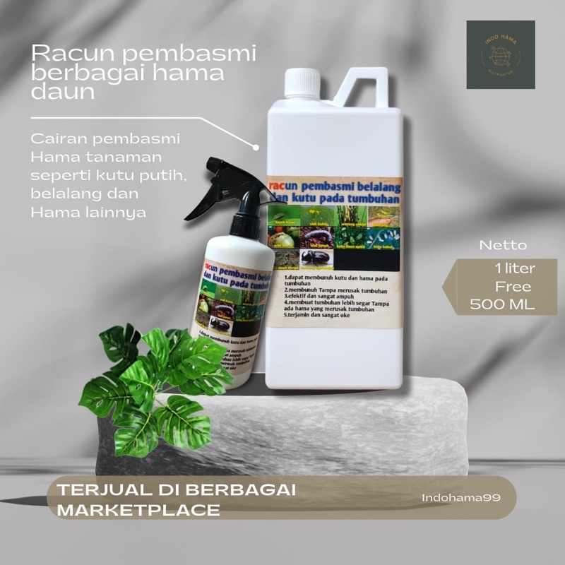 Pembasmi hama daun kutu putih,ulat,wareng dan hama lainnya isi 1liter free 500ml