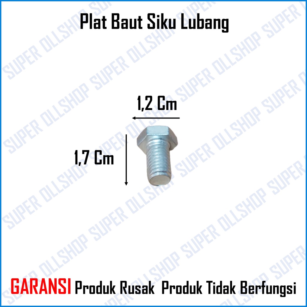 Plat Siku Lubang Abu-Abu / Plat Mur Baut Siku Lubang Besi 1 Pcs / Baut Mur Siku Lubang Besi Kunci 12 MM 1 Biji