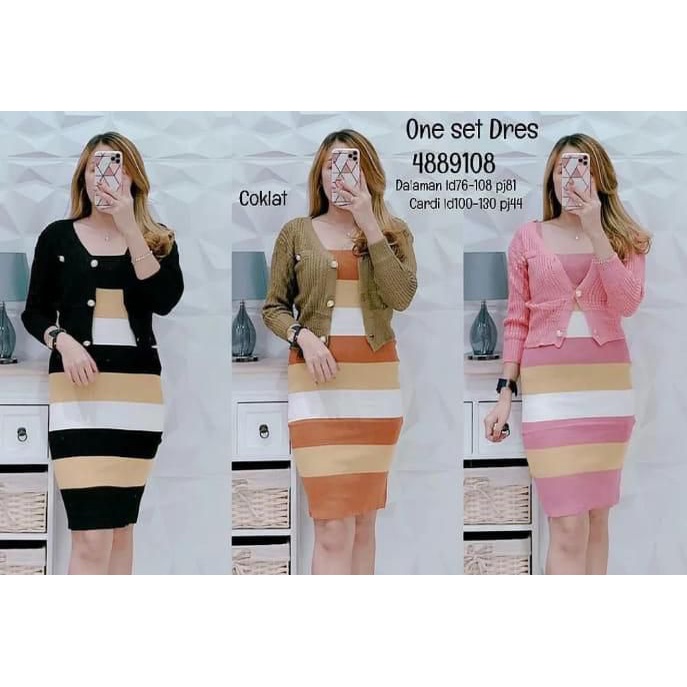 Queenbags89 baju outfit cewek baju atasan wanita baju Rajut Dress Monik Bodycon Knit