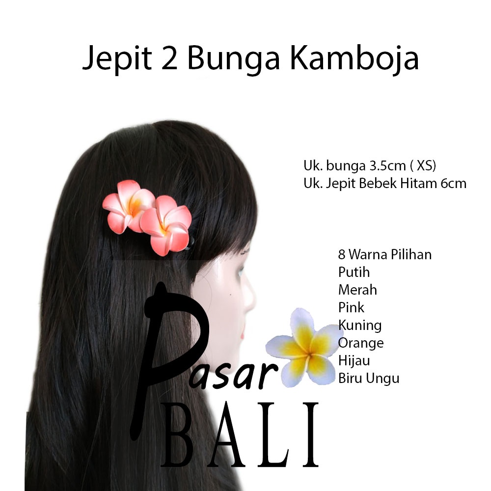 Jepit 2 Bunga Kamboja Isi 2 - Aksesoris Rambut Khas Bali