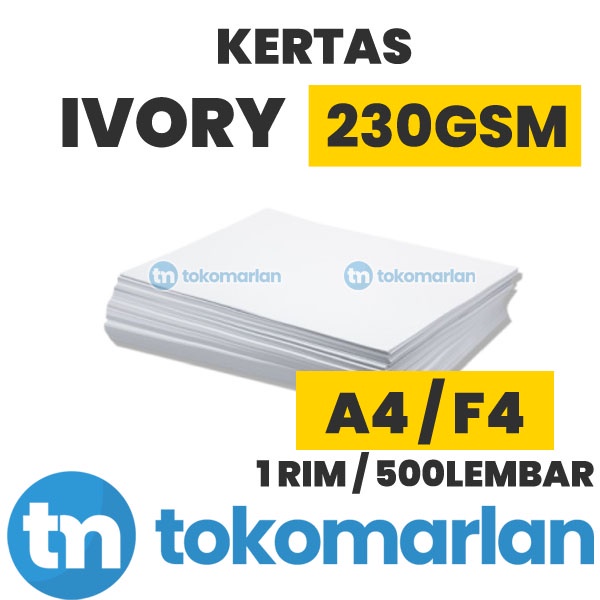 

Kertas Ivory Tebal 1 RIM Isi 500 Lembar / Undangan / Kartu Nama / Sampul Buku / Paper Bag / Brosur / Kartu Nama / Box Kemasan Produk Parfum /Makanan 230 gsm gram F4 A4 Foodgrade Polos 260 300