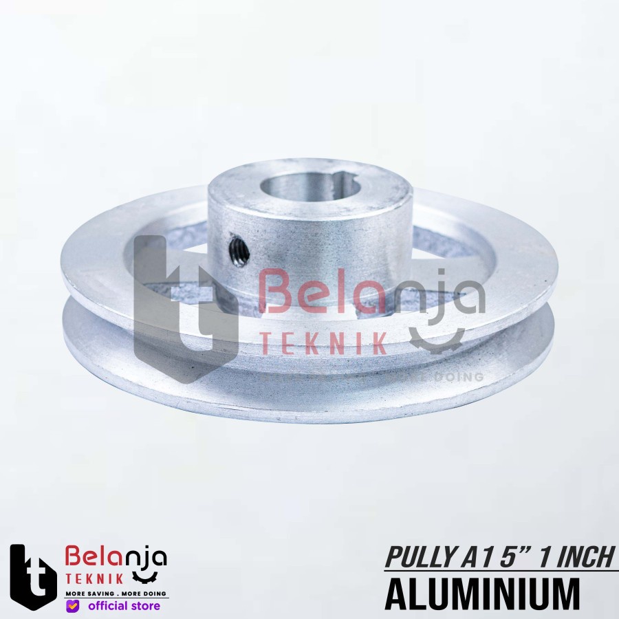 Pully Alumunium A 1 Jalur 5" As 1" Pulley Puli A1 5 Inch As 1 Inch