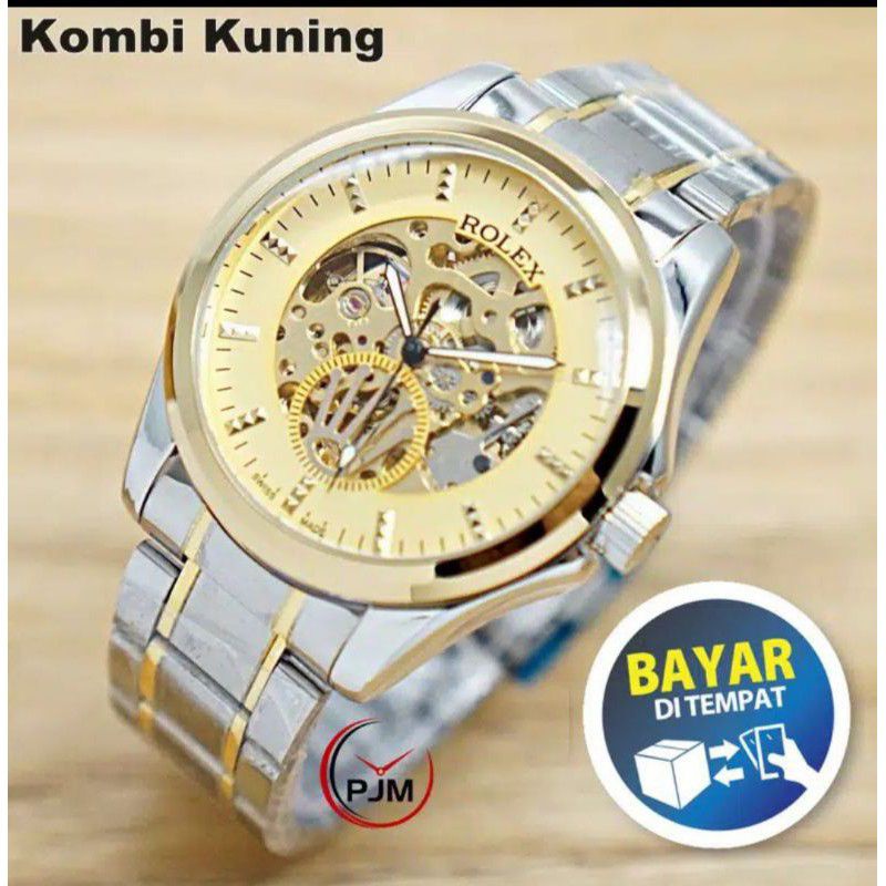 (Terima Cod)Jam Tangan Pria Rolex Autometic King Strap Rantai/Stell(Dikirim Jakarta)