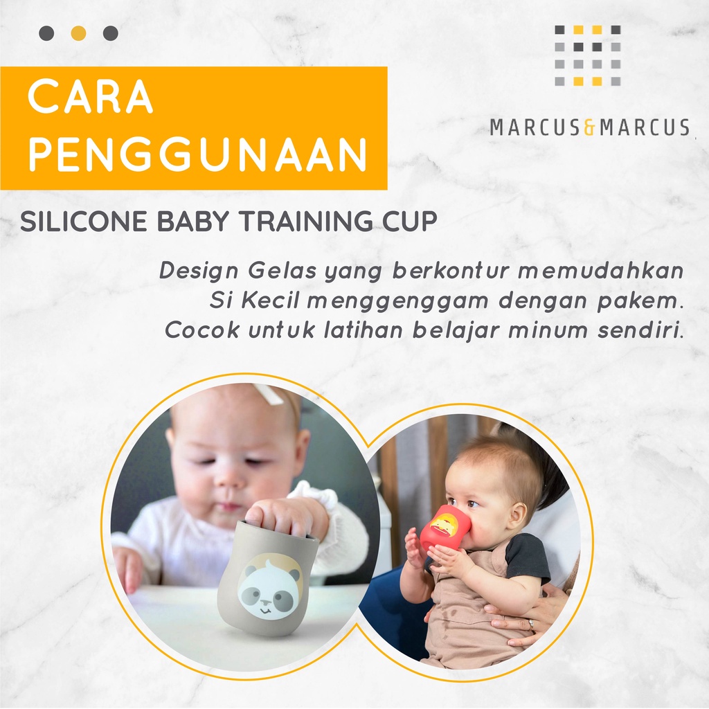 MARCUS &amp; MARCUS SILICONE BABY TRAINING CUP PANDA