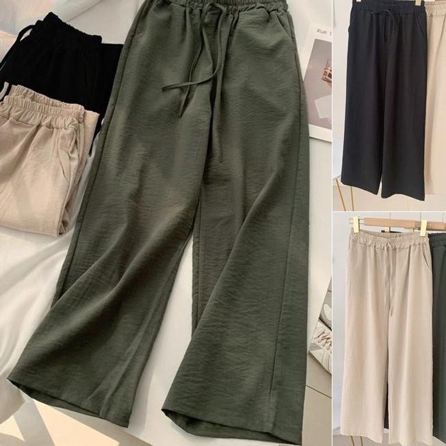 PGP.11De22ᴼ ▫ Celana Kulot Wanita Armani - Celana Wanita Highwaist - Celana Kulot Linen