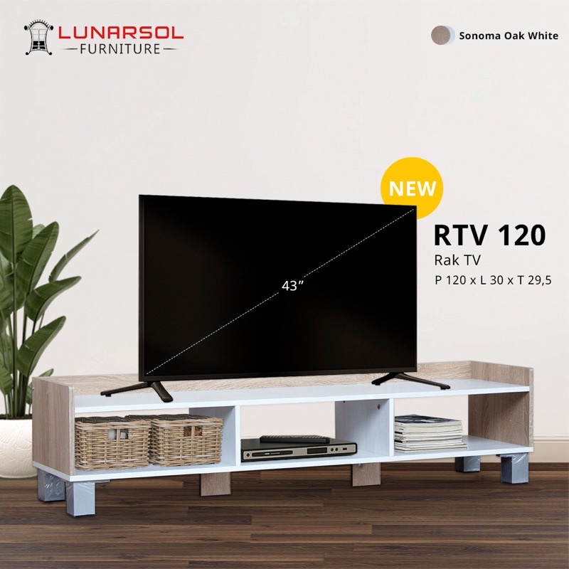RAK TV MINIMALIS RTV 120 LUNARSOL RAK TV MINIMALIS MODERN TAK TV PARTIKEL BOARD