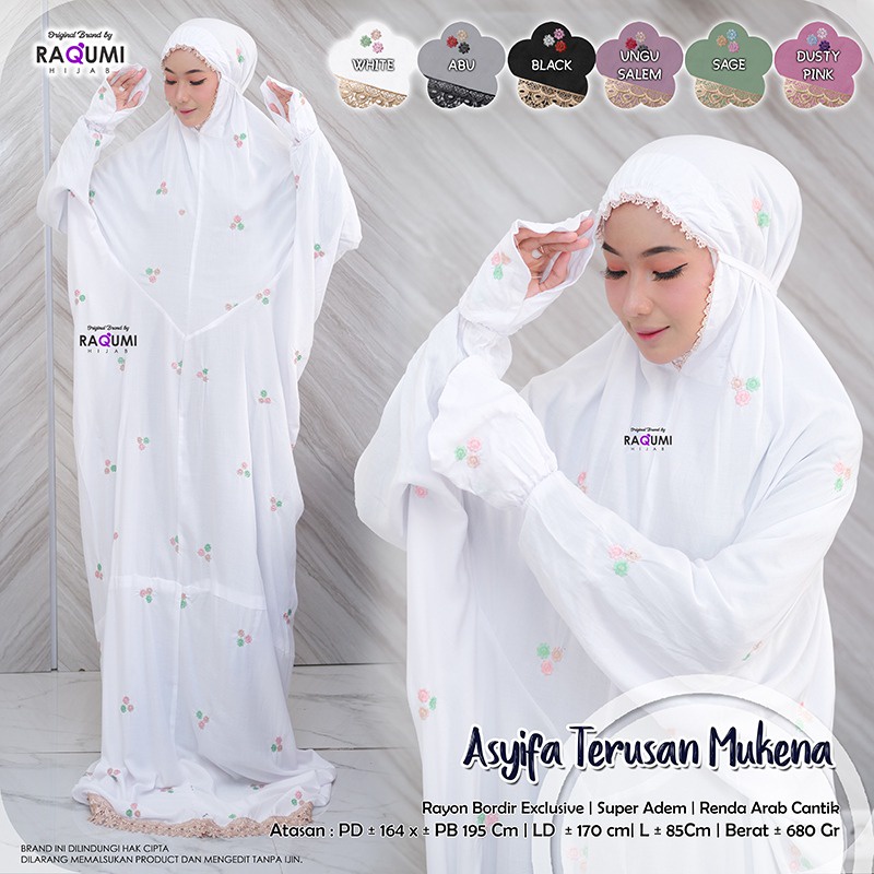 ASYIFA MUKENA, MUKENA TERUSAN BORDIR, MUKENA DEWASA BORDIR, MUKENA RAYON ADEM DAN HALUS, MUKENA ADA 
