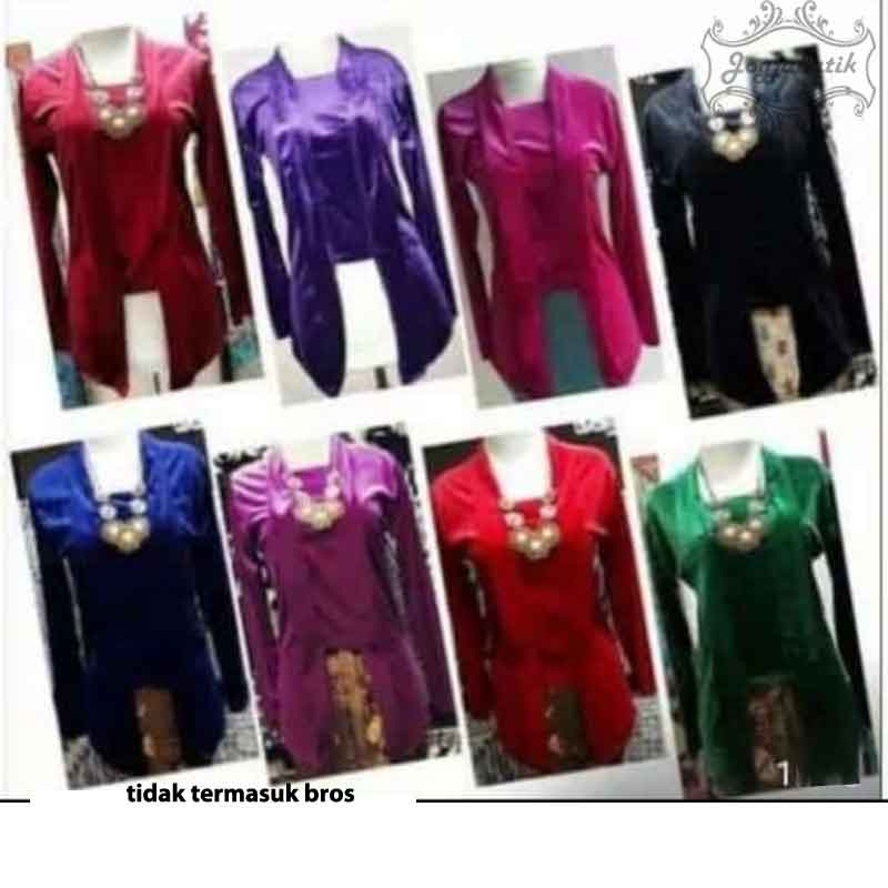 PO Kebaya Bludru Kutubaru Polos Super BIG SIZE JUMBO XXL (Cantumkan Warna dichat/Pesan)