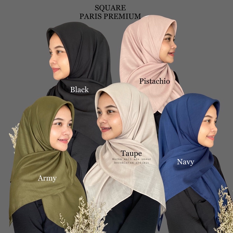 SQUARE PARIS PREMIUM Jadul Sekolah segiempat hijab voal paris premium segi empat umama basic