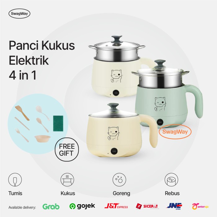 KUKUSAN LISTRIK DANDANG ELEKTRIK PANCI KUKUS COOKER FOOD STEAMER MINI