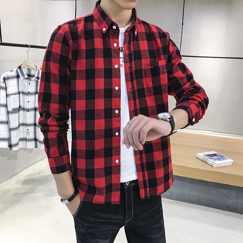 Kemeja Flanel Lengan Panjang Unisex (Cewek Cowok) Kemeja Kerja Kemeja Kuliah Kemeja Hurley Kemeja Mo