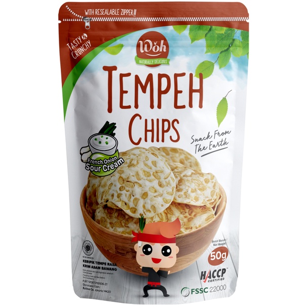 

Woh Tempeh Chips French Sour Cream (Woh Keripik Tempe French Cream) 50 Gram