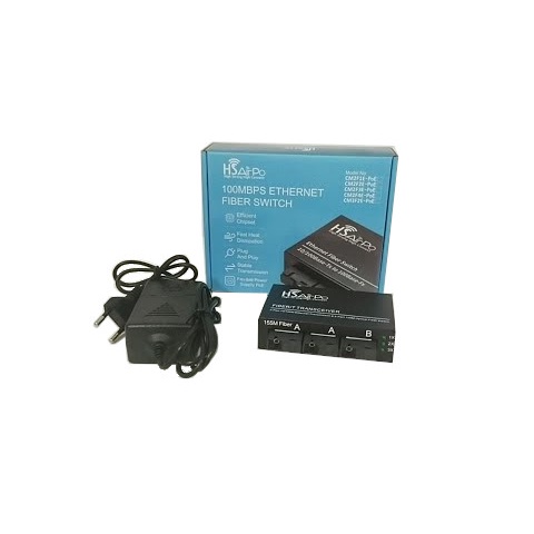 HSAirpo CM3F2E media converter 3 FO (SC) to 2 LAN 10/100Mbps - PoE IN Support