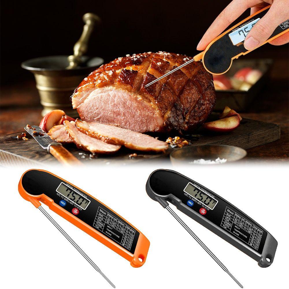 Top Digital Thermometer Mudah Di Simpan Barbekyu Lipat Ultrathin Barbecue Probe Suhu