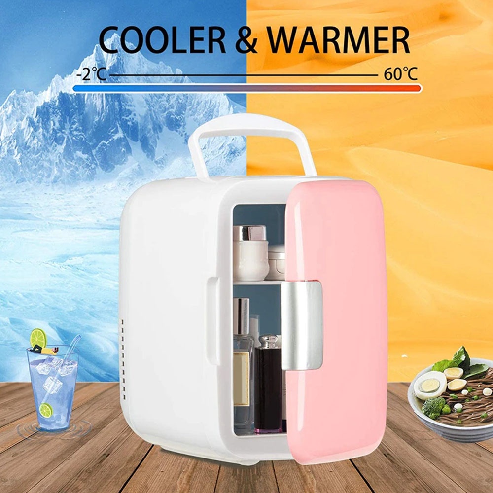 Kulkas Mini Skincare / Mobil - Cooler And Warmer / Kulkas Mini Portable Cool Hot Refrigrator 4L Front Door Mobil / Rumah Praktis K4L Random