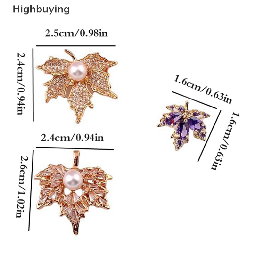 Hbid Mode Baru Zirkon Maple Daun Bros Elegan Kristal Mutiara Korsase Lapel Pin Cardigan Jas Lencana Bros Perhiasan Hadiah Aksesoris Glory