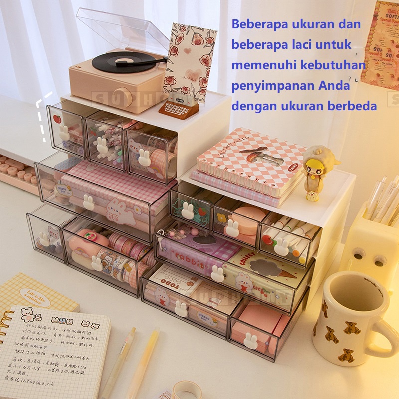 Rak Pensil/Kotak Laci/Kecil Laci Susun/Rak Kecil/Meja Tempat Penyimpanan/Penyimpanan alat tulis /Rak Alat Tulis/Mini Drawer Storage Box/Desk Laci Mini/Desktop Drawer