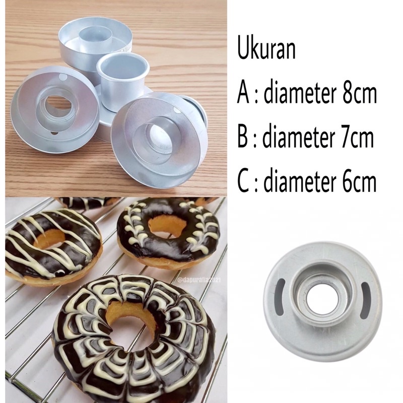 CETAKAN DONAT ALMUNIUM 3pcs MURAH/ CETAKAN DONAT ANTI LENGKET/ CETAKAN DONAT PRES BULAT/ CETAKAN DON