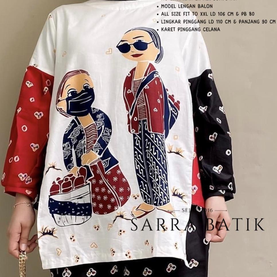 Stok Terbaru Setelan Jamu Karakter Mbok Ginah Batik Set CP Kartun Jumputan Solo One Set Daily Set Mu