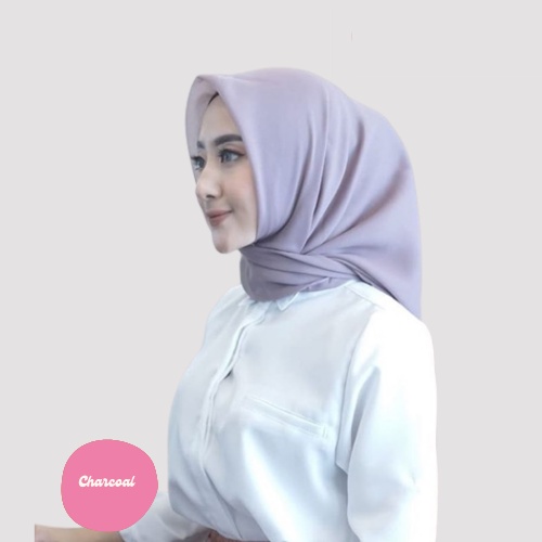 [ COD ] New 60+ Warna Daily Hijab Bella Square | Hijab Segi Empat Double Hycount | Hijab Segi Empat Bella Square-CHARCOAL