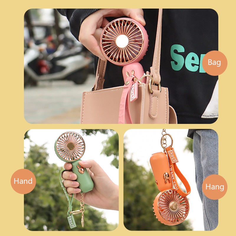 Kipas Angin Portable USB Rechargeable Gantung Mini Fan Gantungan Kunci Kipas Tangan Protable Ac Untuk Rumah Dan Travel