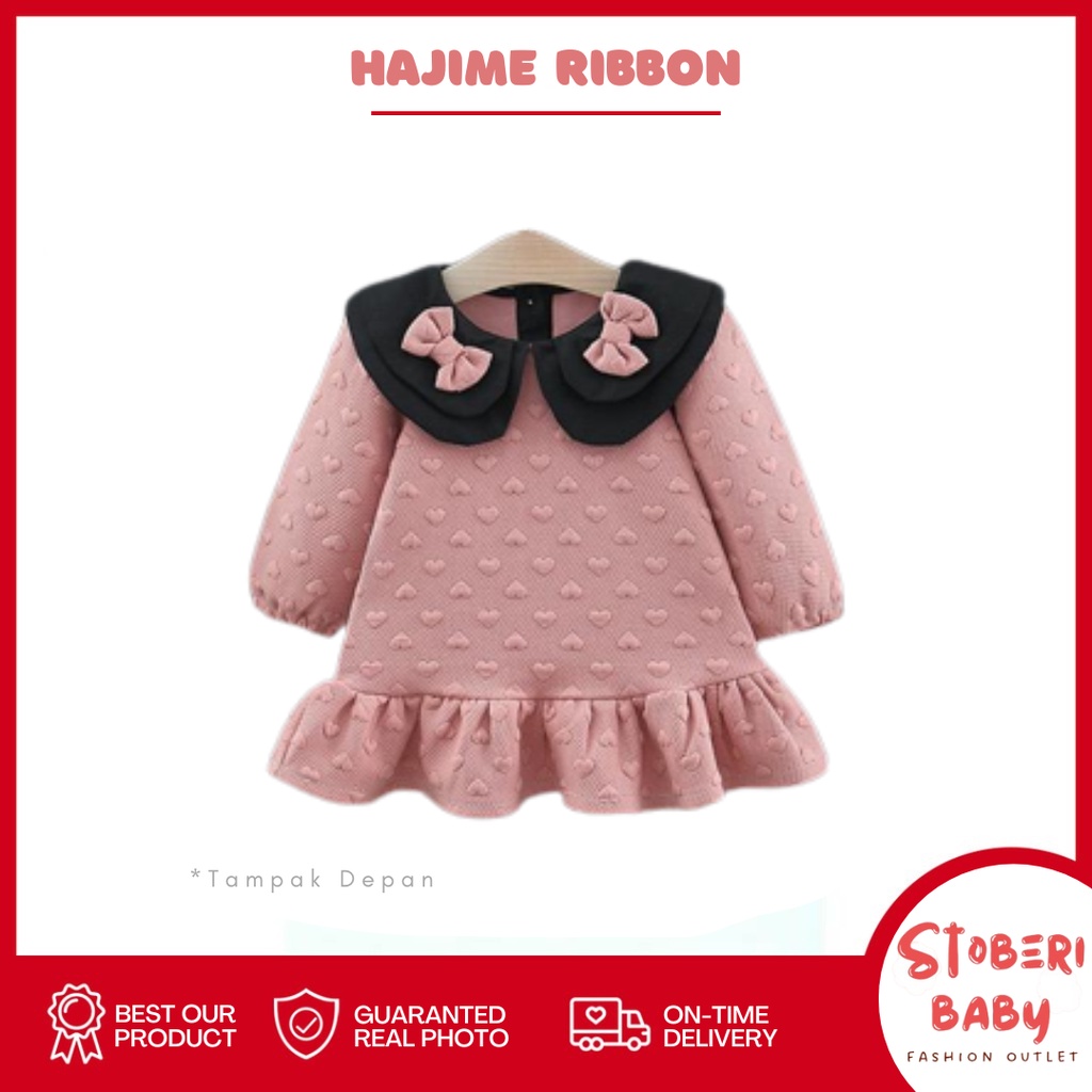 stoberibaby - DRESS HAJIME RIBBON EBV Baju Dress Anak Perempuan Import Dress anak/Bayi Perempuan Gaun bayi Rok Anak Pakaian anak