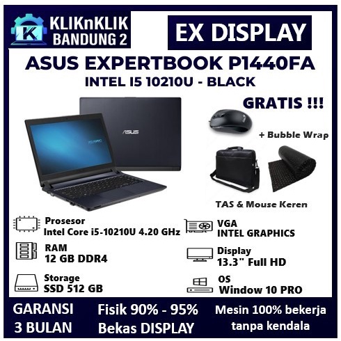 LAPTOP ASUS EXPERTBOOK P1440FA I5 GEN 10th RAM 12GB 512GB LIKE NEW