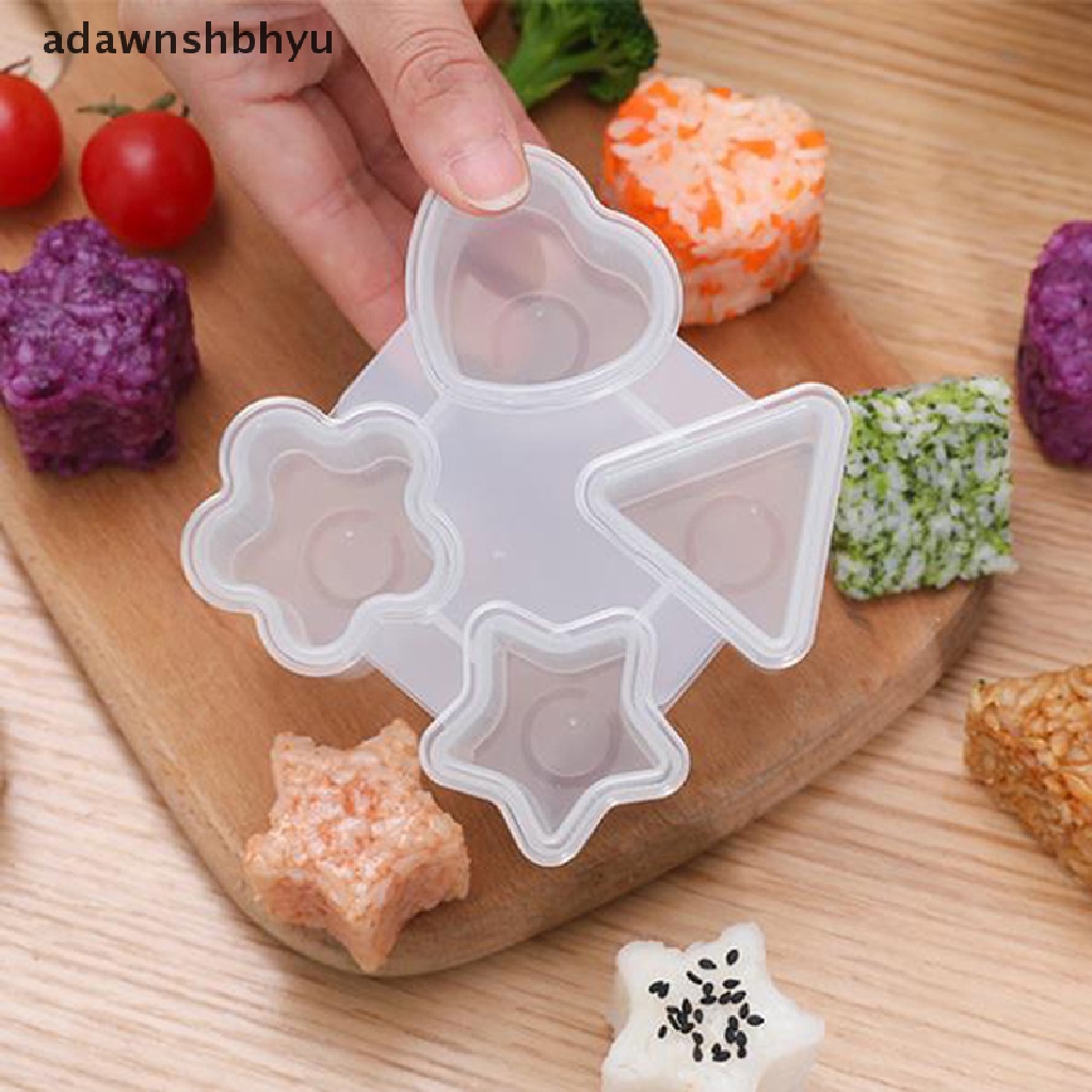 Adawnshbhyu 1PC DIY 4-in-1 Shape Sushi Maker Cetakan Non-Dapur Nasi Bola Bento Alat ID