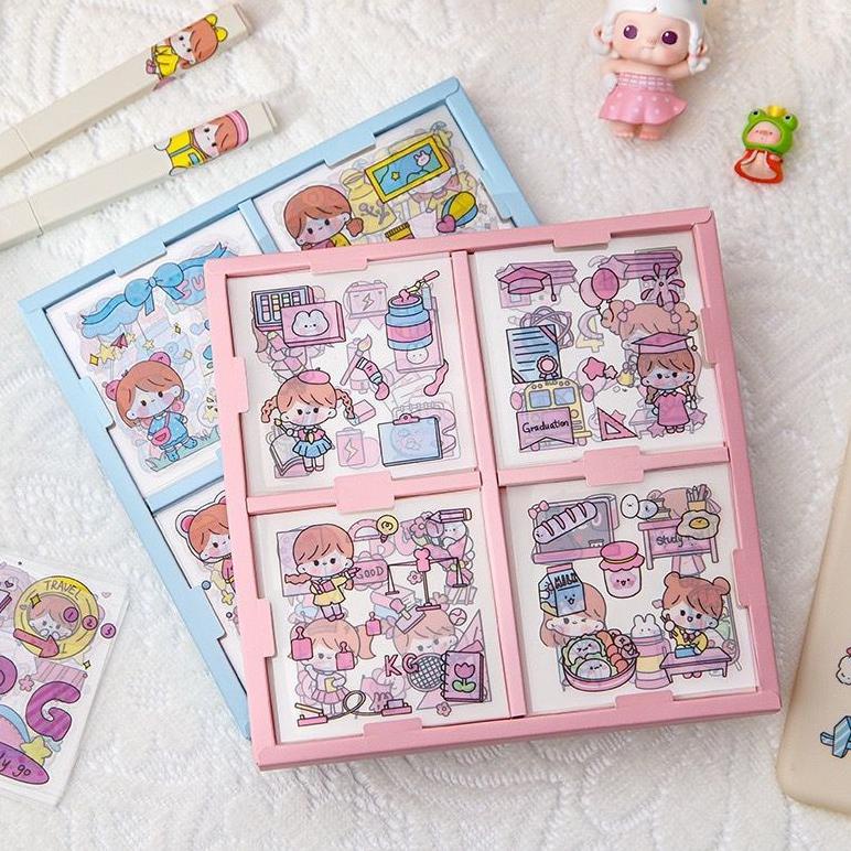 

READY 100 LEMBAR SETIKER BOX LUCU MOTIF KARTUN KOREA ANTI AIR DEKORASI HANDBOX DLL TERLARISS...,,,,,